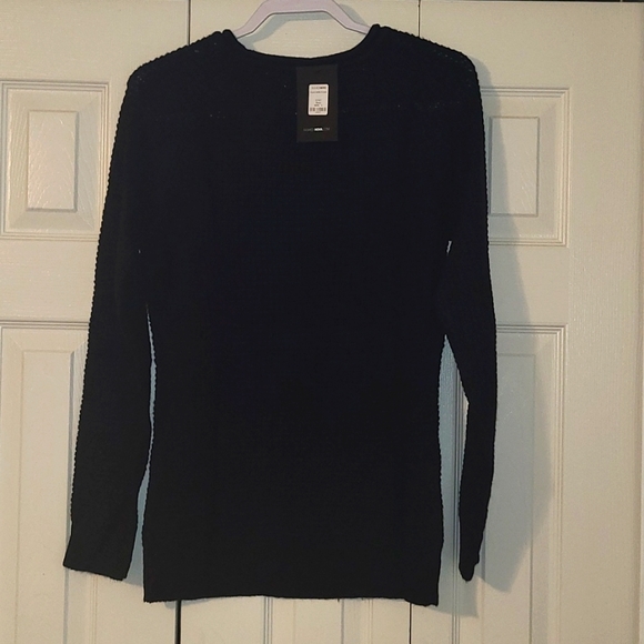 Fashion Nova Black Waffle Sweater - Picture 2 of 4